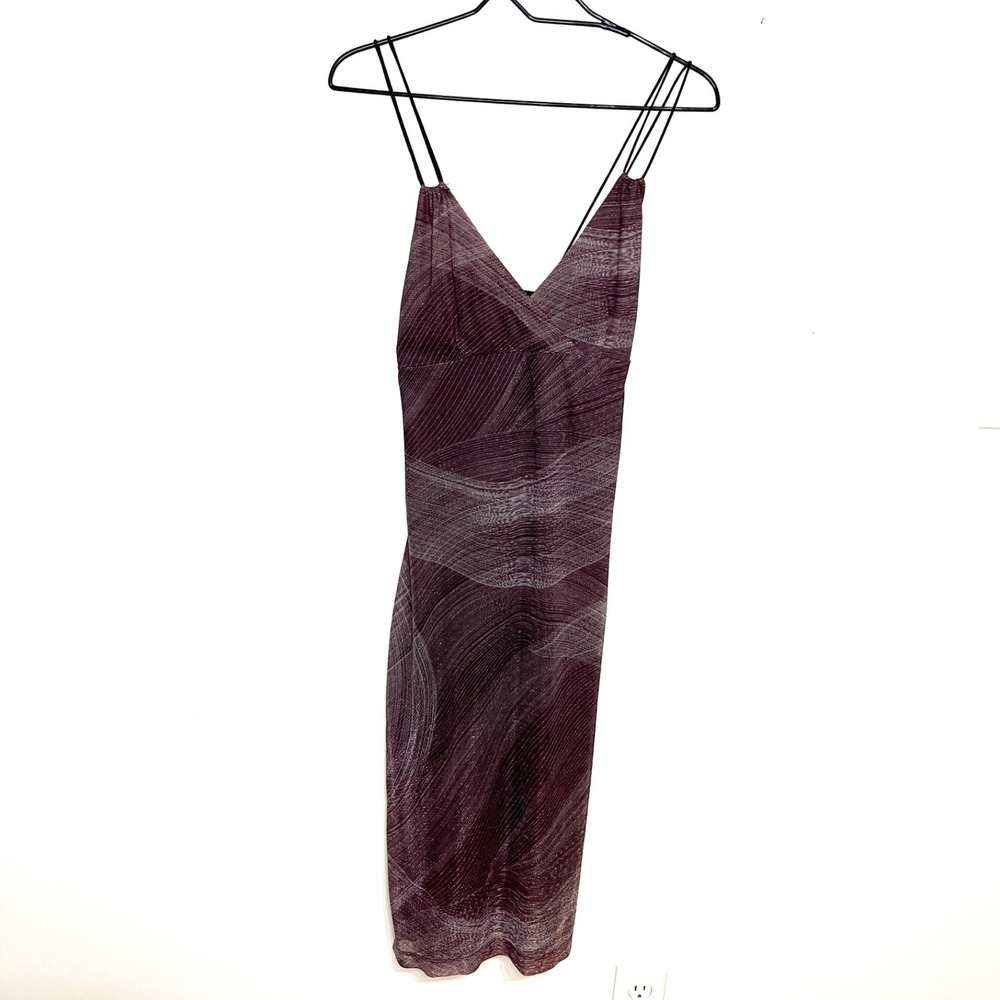 Vintage Y2K Express Burgandy Slip Dress Women's 13/14 Babydoll Dainty Shimmery